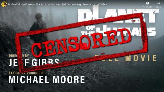 Michael Moore, Planet of the Humans, 2020, λογοκρισία