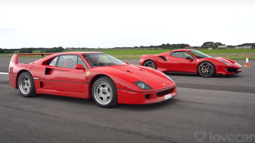Ferrari F40 vs FerraRI 488 PISTA VIDEO
