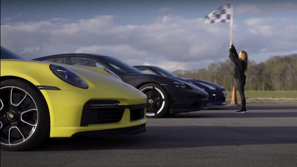 Porshe drag race vs nissan gt-r