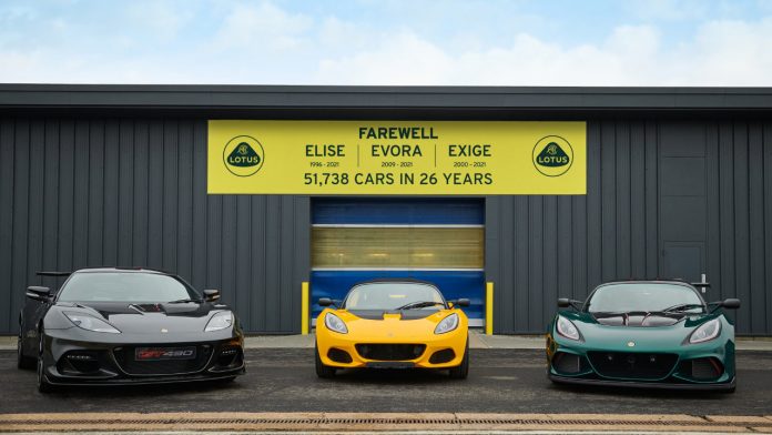Lotus Elise, Exige και Evora παραγωγή 2021