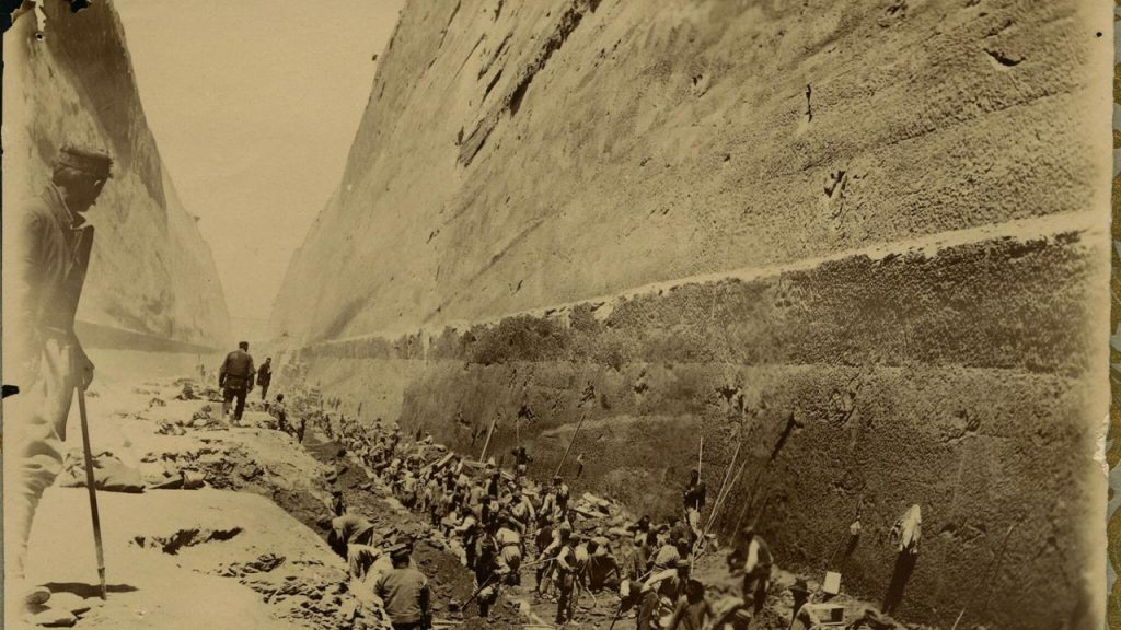 Από την κατασκευή της Διώρυγας της Κορίνθου . Πηγή: Archives historiques BNP Paribas