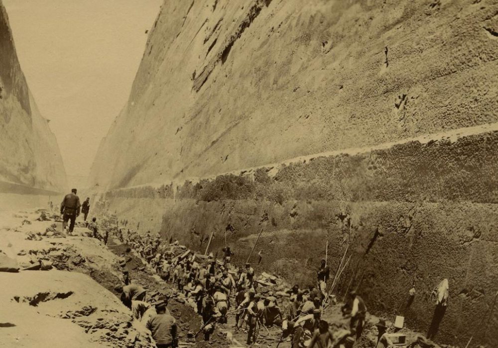 Από την κατασκευή της Διώρυγας της Κορίνθου . Πηγή: Archives historiques BNP Paribas