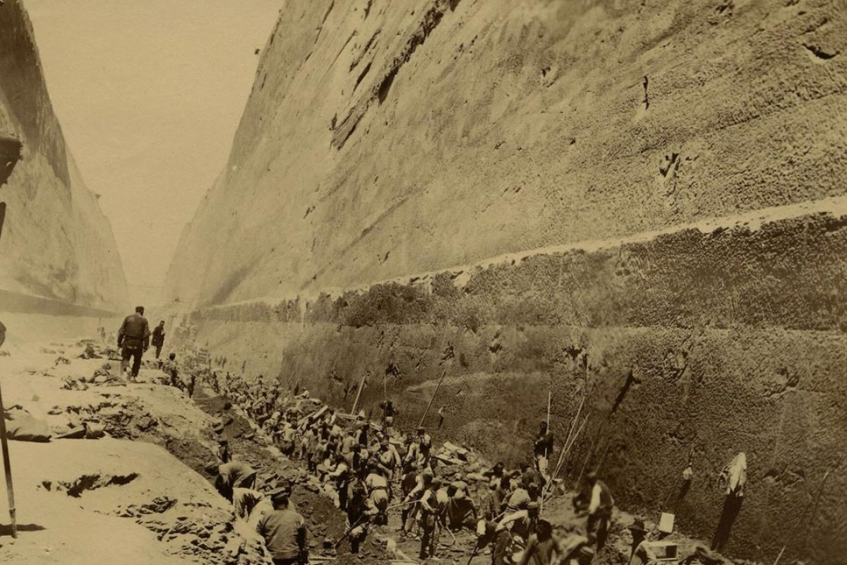 Από την κατασκευή της Διώρυγας της Κορίνθου . Πηγή: Archives historiques BNP Paribas